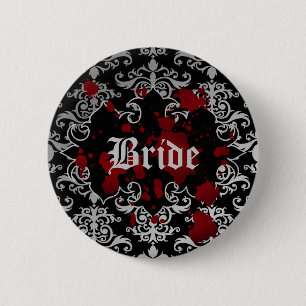 Gothic victorian vampire theme wedding bride 2 inch round button