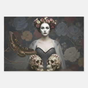 Gothic Vintage Art Design Wrapping Paper Sheet
