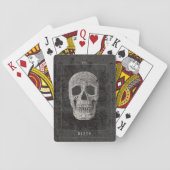 Gothic Vintage Black And White Texture Skull Tarot Playing Cards (Back)