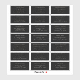 Gothic Vintage Black Wedding Guest Address Labels