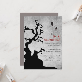 Gothic Vintage Halloween Birthday Party Invitation