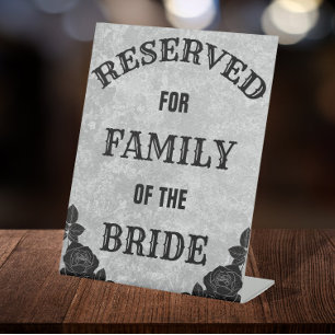 Gothic, Vintage or Halloween Wedding Reserved Pedestal Sign