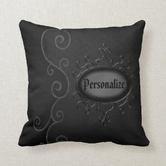 Gothic Vintage Swirls Personalized Throw Pillow