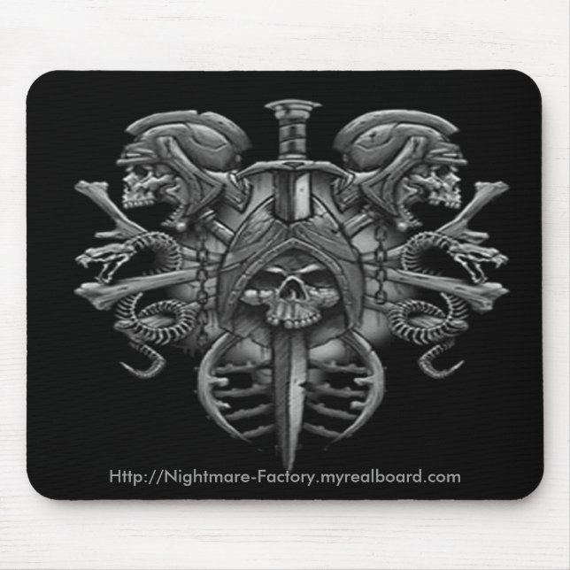 Gothic Warrior Skulls Mouse Pad (Front)