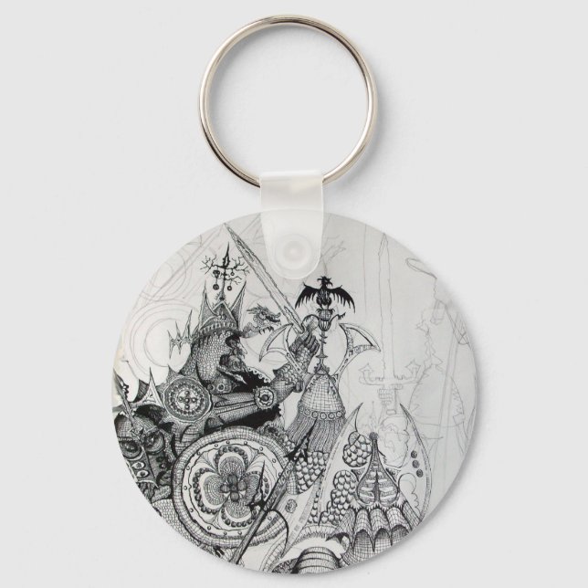 GOTHIC WARRIORS,Barbarian Knights,Fantasy Keychain (Front)