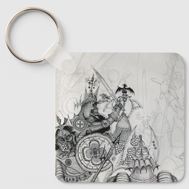 GOTHIC WARRIORS,Barbarian Knights,Fantasy Keychain (Front)