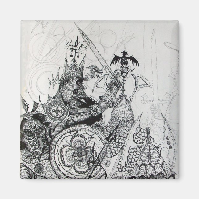 GOTHIC WARRIORS,Barbarian Knights,Fantasy Magnet (Front)
