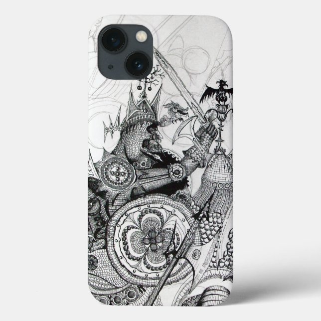 GOTHIC WARRIORS Black White Fantasy Case-Mate iPhone Case (Back)