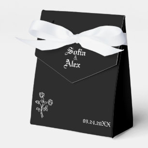 Gothic watercolor roses black wedding favor box