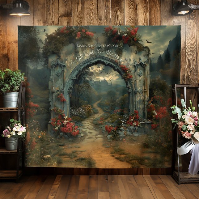 Gothic Wedding Arch Dracula Castle Photo Backdrop Tapestry (Creator Uploaded)