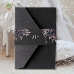 Gothic Wedding Belly Band Invitation 