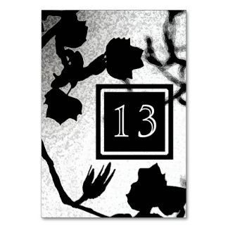Gothic Wedding Black White Silhouette Table Cards
