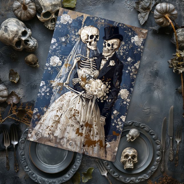 Gothic Wedding Bride Groom Skeleton Decoupage  Tissue Paper (Creator Uploaded)