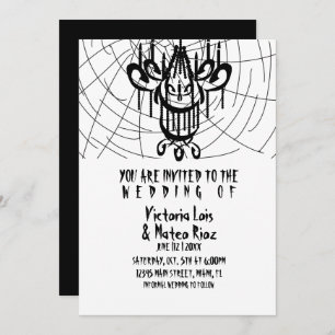 Gothic Wedding  Chandelier Spider Web Black    Invitation