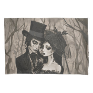 Gothic Wedding Couple Bedding Pillowcase