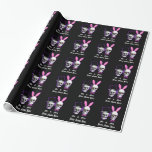 Gothic wedding couple wrapping paper<br><div class="desc">Fantasy gothic wedding couple bride and groom skulls wearing a top hat and pink bunny rabbit ears. Customize the background colour of the plain black colour from a range of over 200 colours and ad your own name to make a unique custom wedding gift paper.</div>