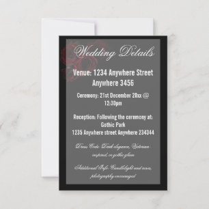 Gothic Wedding Details Card Dark Romantic