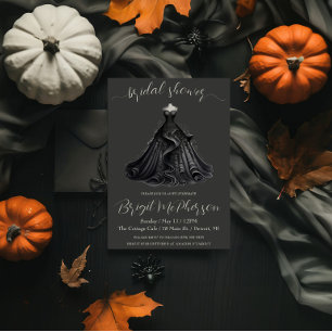 Gothic Wedding Dress, Bridal Gown, Bridal Shower Invitation