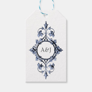 Gothic Wedding Gilded Frame Monogram Gift Tags