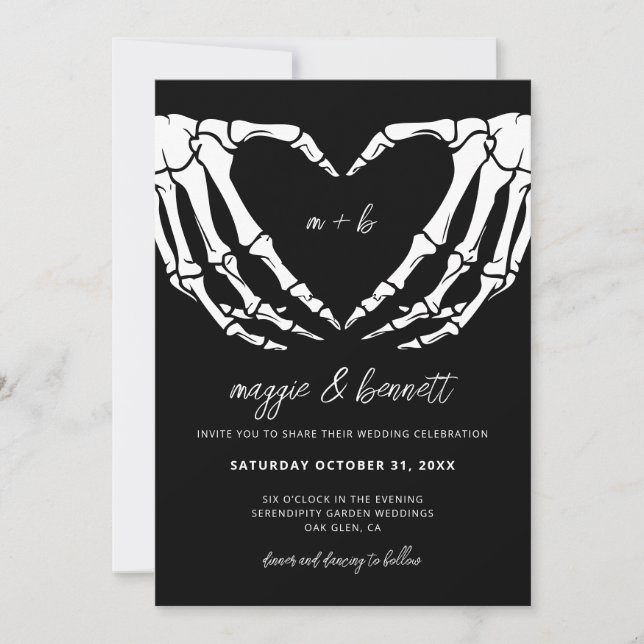 Gothic Wedding Invitation Halloween Wedding Invite (Front)