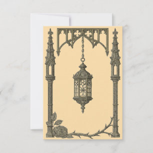 Gothic Wedding Invitation – Hanging Lantern AI-Gen