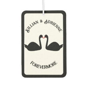 Gothic Wedding Kissing Black Swans Custom Air Freshener