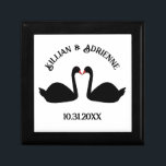 Gothic Wedding Kissing Black Swans Custom Gift Box<br><div class="desc">This awesome Wedding gift box features a digital art image of a pair of beautiful black swans facing each other and looking like they are kissing. They are black with red eyes and beaks. There is custom text so you can include the names of the happy couple and the Wedding...</div>