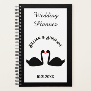 Gothic Wedding Kissing Black Swans Custom Planner