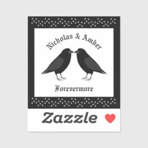 Gothic Wedding Kissing Ravens Custom