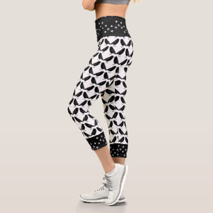 Gothic Wedding Kissing Ravens Patterned Capri Leggings