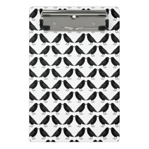 Gothic Wedding Kissing Ravens Patterned Mini Clipboard