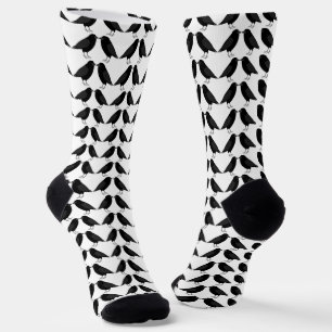 Gothic Wedding Kissing Ravens Patterned Socks