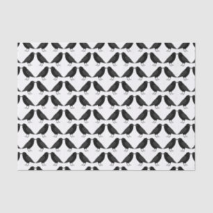 Gothic Wedding Kissing Ravens Patterned Tissue Paper