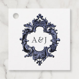 Gothic Wedding Monogram Gilded Frame Favour Tags