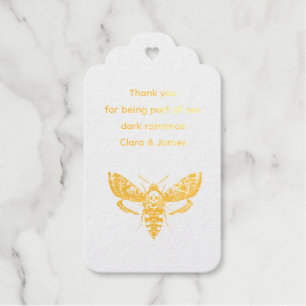 Gothic Wedding   Moth & Lace Black & White Gift Tags