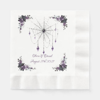 Gothic Wedding Napkins Floral Dark Romance