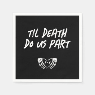 Gothic Wedding Napkins, Halloween Wedding Napkin
