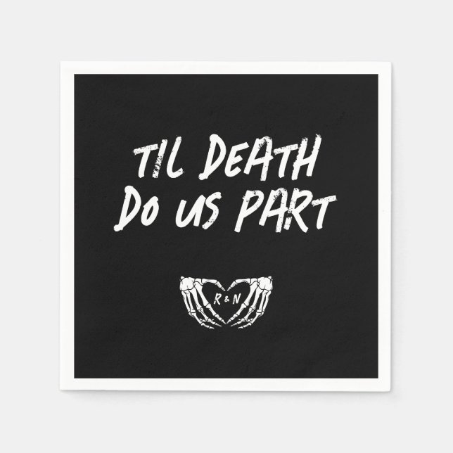 Gothic Wedding Napkins, Halloween Wedding   Napkin (Front)