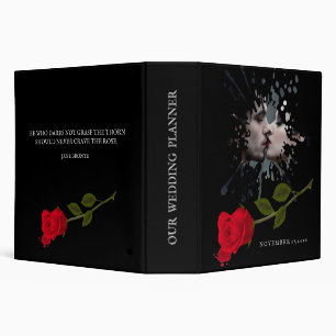 Gothic Wedding Planner Bloody Rose Photo and Quote Binder
