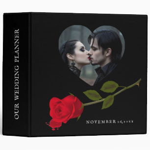 Gothic Wedding Planner Bloody Rose Photo and Quote Binder