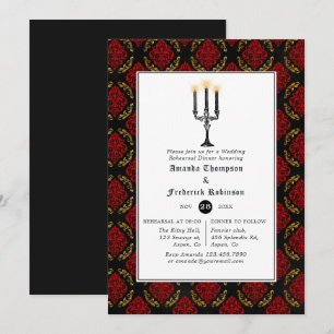 Gothic Wedding Rehearsal Dinner Invitation