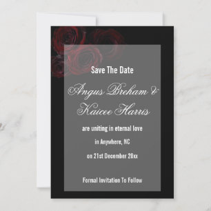 Gothic Wedding Save the Date Card   Dark Romantic 