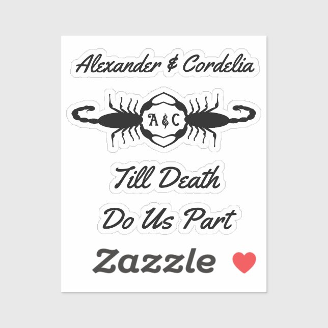 Gothic Wedding Scorpions Custom Monogrammed (Sheet)