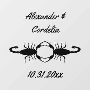 Gothic Wedding Scorpions Custom Window Cling