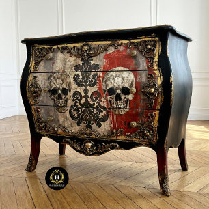 Gothic Wedding Skulls Furniture Decoupage   Tissue Paper