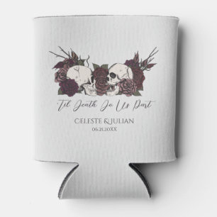 Gothic Wedding Skulls & Roses Can Cooler