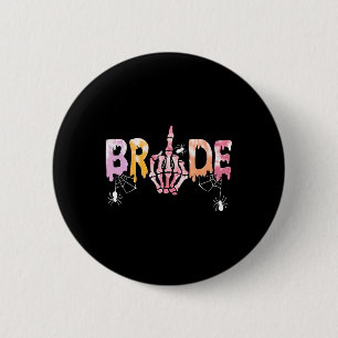 Gothic Wedding Spooky Halloween Skeleton Bride Jus 2 Inch Round Button