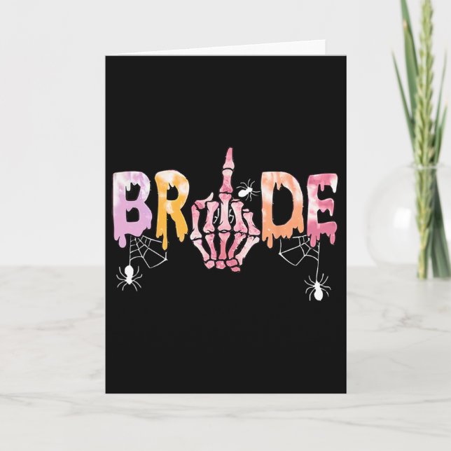 Gothic Wedding Spooky Halloween Skeleton Bride Jus Card (Front)