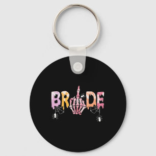 Gothic Wedding Spooky Halloween Skeleton Bride Jus Keychain