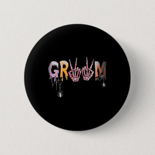 Gothic Wedding Spooky Halloween Skeleton Groom Jus 2 Inch Round Button